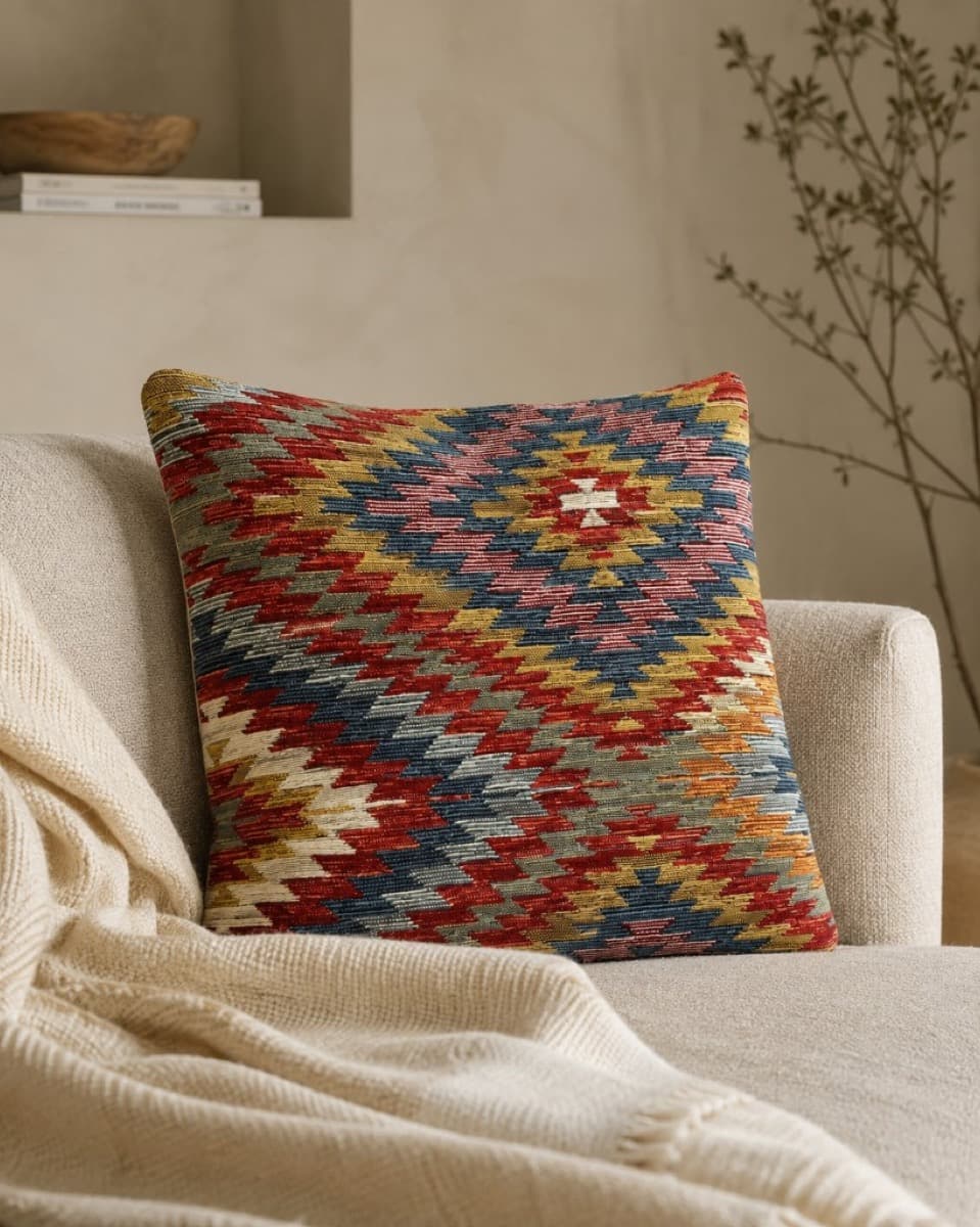 Etnik Kilim Desenli Dokuma Kırlent