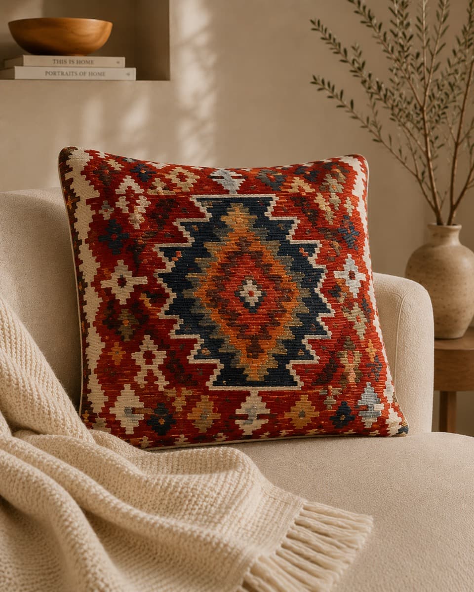 Bohem Kilim Desenli Kırlent